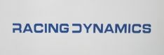 Decal, blue, individual die cut letters Racing Dynamics, 15.18 long X 1.25 high