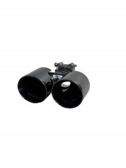Deluxe Black Chrome Twin Tailpipe Tips for Porsche Boxster, Boxster S / Cayman, Cayman S