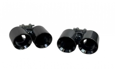 Dual tailpipe tips, Delux Black Chrome for Porsche 997 2006-12